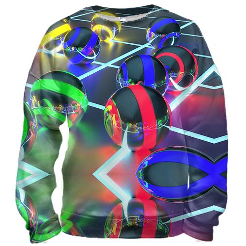 3D свитшот с объемными разноцветными шариками