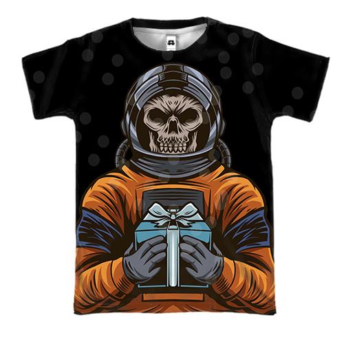 3D футболка с космонавтом скелетом и подарком