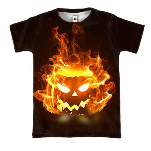 3D футболка Тыква в огне