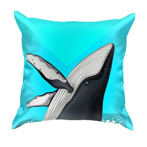3D подушка з пливли китом