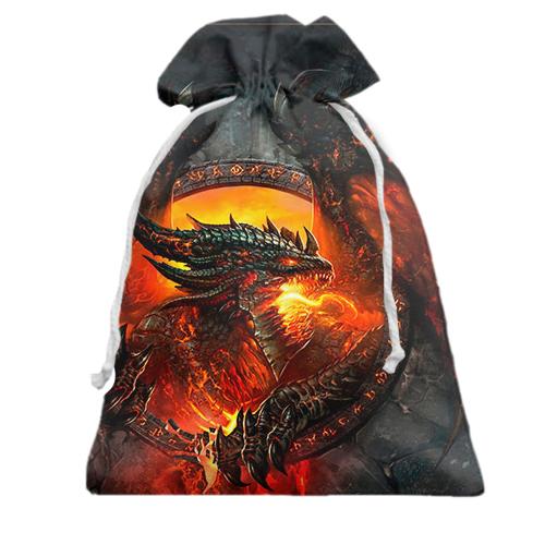 Подарочный мешочек с огнедышащим драконом