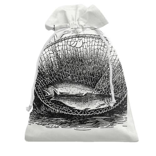 Подарочный мешочек с рыбами в сетках (2)