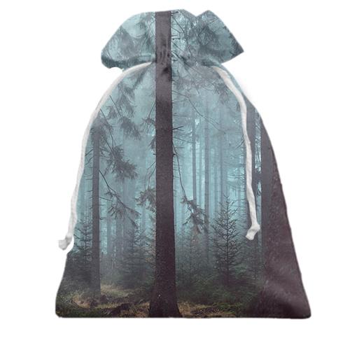Подарочный мешочек с лесом в тумане