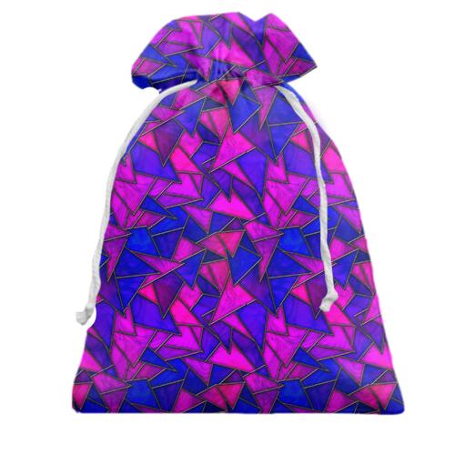 Подарочный мешочек с треугольным фиолетовым витражом