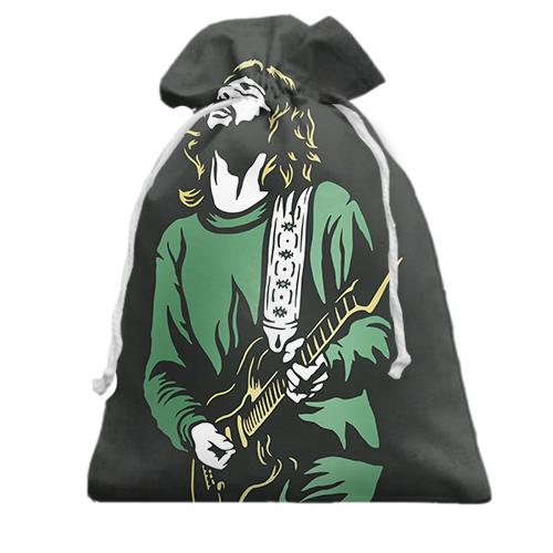 Подарунковий мішечок з зеленим гітаристом