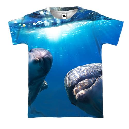 3D футболка с радостными дельфинами