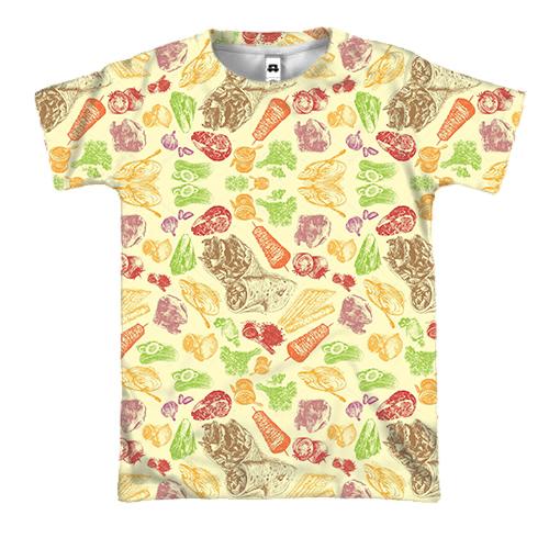 3D футболка с шаурмой и овощами