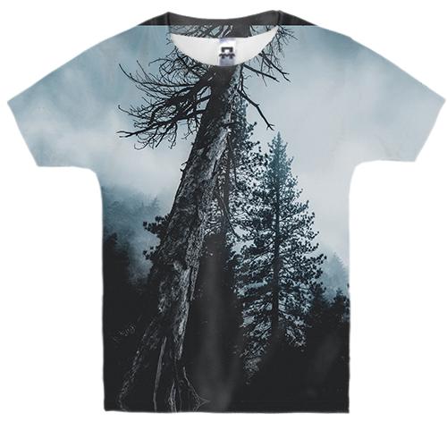 Детская 3D футболка с деревом в лесу
