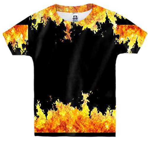 Детская 3D футболка с огнем