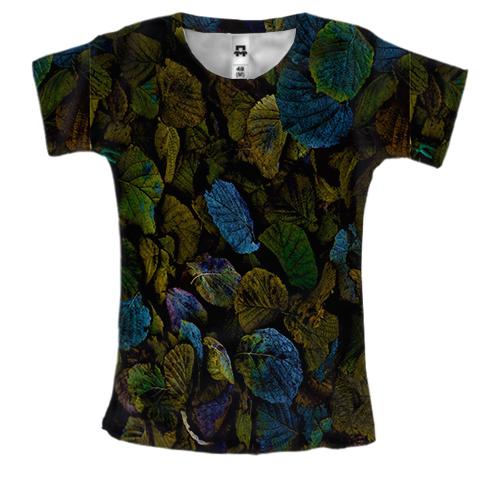Женская 3D футболка с красочной листвой
