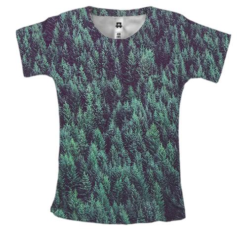 Жіноча 3D футболка з хвойним лісом