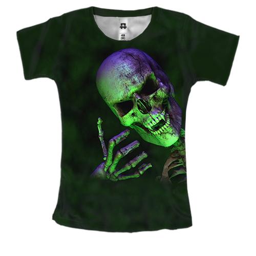 Женская 3D футболка с коварным скелетом