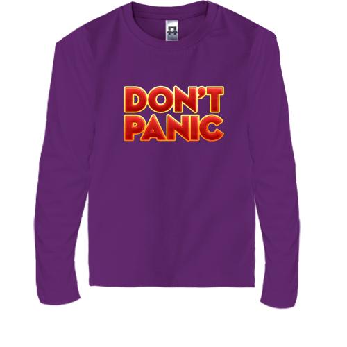 Детская футболка с длинным рукавом don't panic