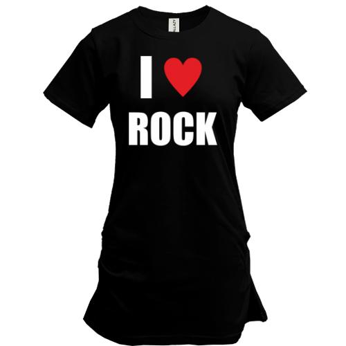 Подовжена футболка  I love Rock