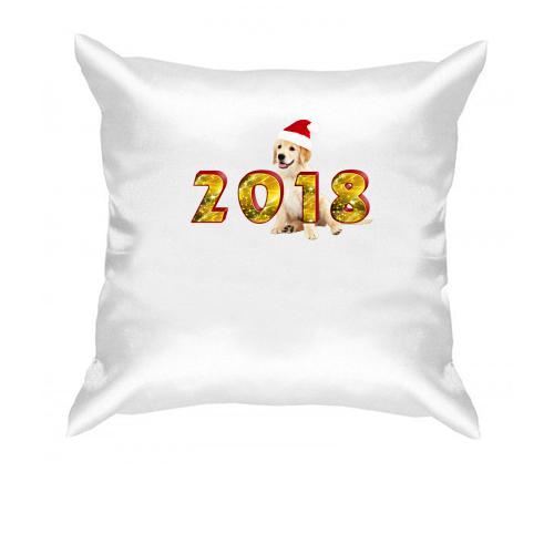 Подушка с новогодней собачкой 2018