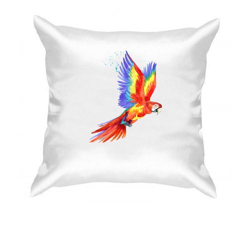 Подушка с летящим попугаем (1)