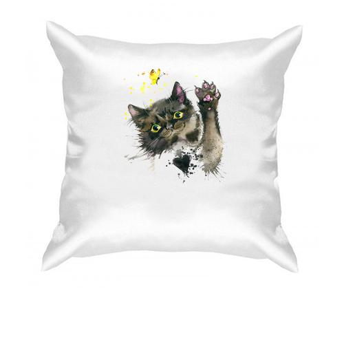 Подушка с акварельным котом (2)