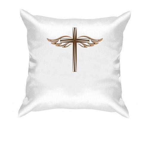Подушка з хрестом і крилами