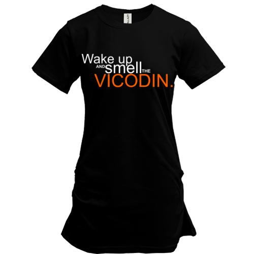 Подовжена футболка Wake up and smell Vicodin