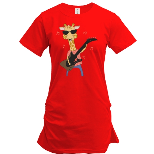 Подовжена футболка з жирафом гітаристом