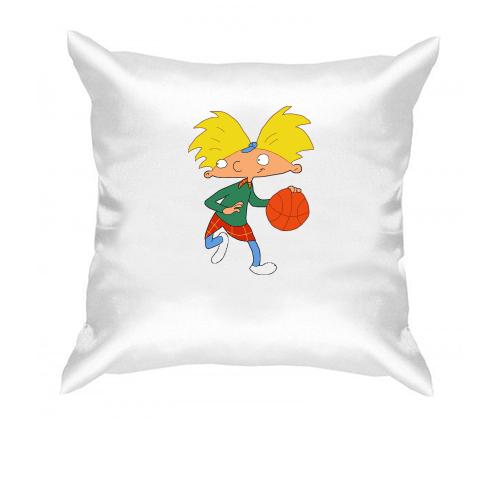 Подушка с Арнольдом и баскетбольным мячом