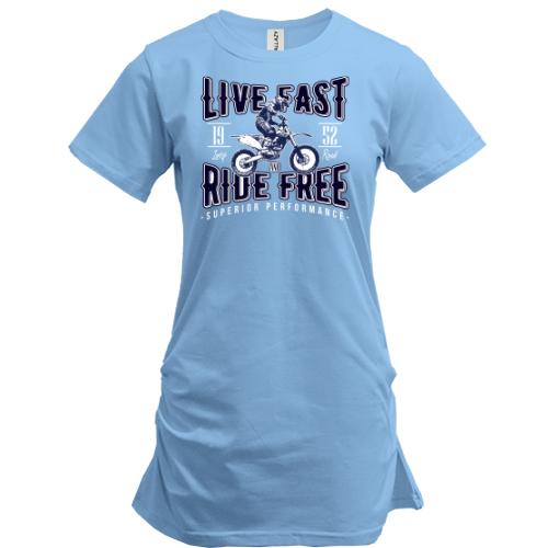 Подовжена футболка Live Fast Ride Free