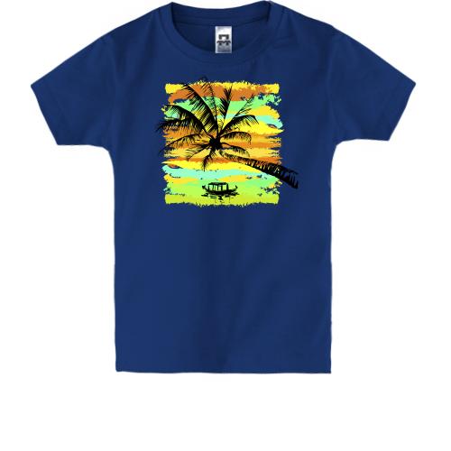 Дитяча футболка з пальмою та човном