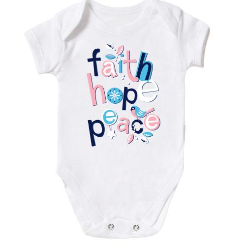 Детское боди Faith Hope Peace