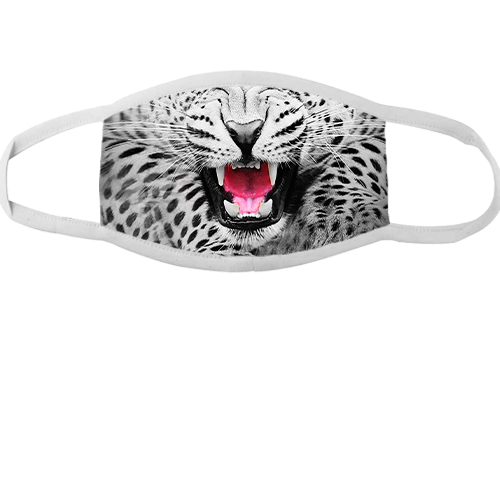 Многоразовая маска для лица Белый леопард