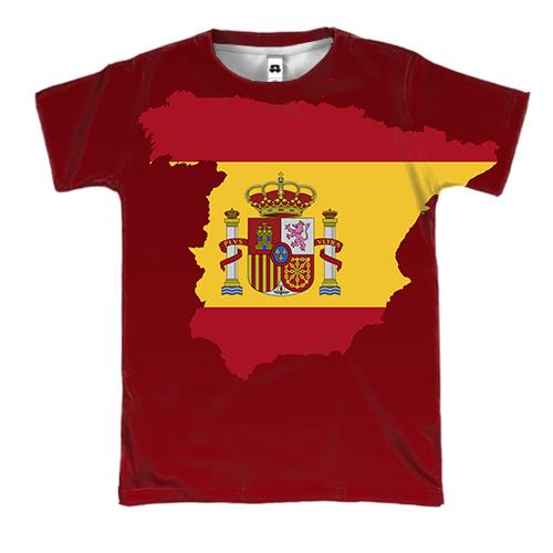3D футболка с контурным флагом Испании