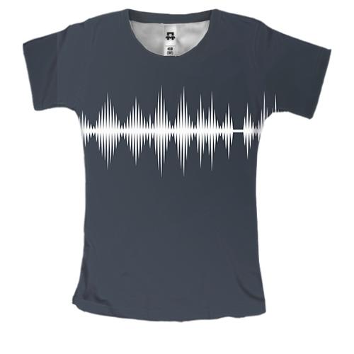 Женская 3D футболка с волной звука