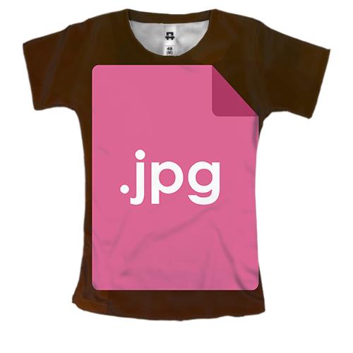 Женская 3D футболка с надписью JPG