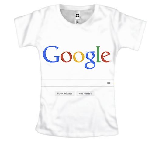 Женская 3D футболка со страницей поиска Google
