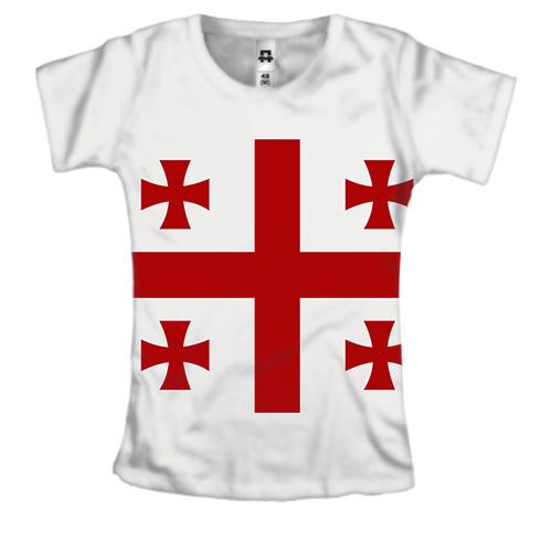 Женская 3D футболка с флагом Грузии