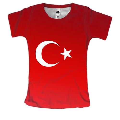 Женская 3D футболка с градиентным флагом Турции
