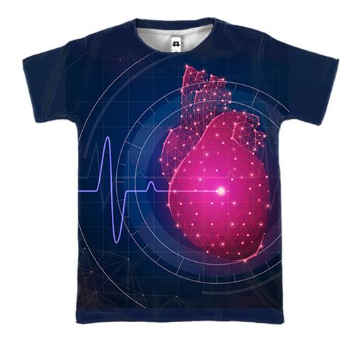 3D футболка с полигональным сердцем