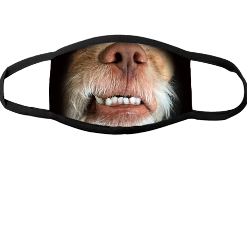 Багаторазова маска для обличчя Морда пса з зубами