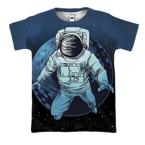 3D футболка с космонавтом в космосе