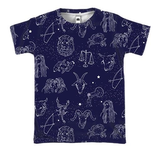 3D футболка со звездными знаками зодиака
