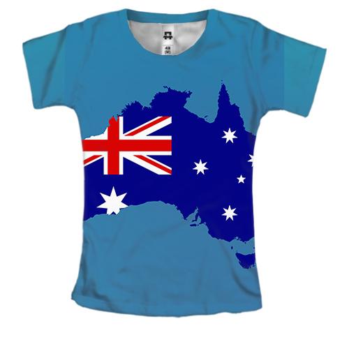 Женская 3D футболка с узорной картой Австралии