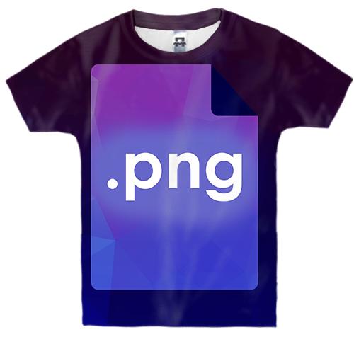 Детская 3D футболка с надписью PNG