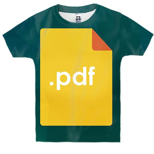 Дитяча 3D футболка с надписью PDF