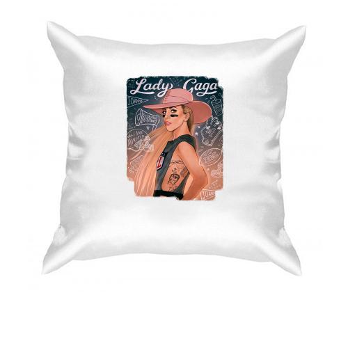 Подушка с Леди Гагой (постер)