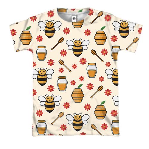 3D футболка с пчелами и медом