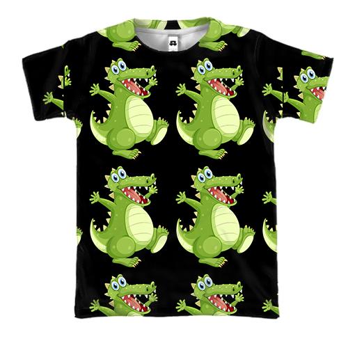 3D футболка с веселыми крокодилами