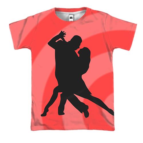 3D футболка с черной танцующей парой
