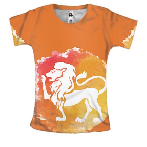 Жіноча 3D футболка з акварельних Львом