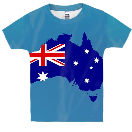 Детская 3D футболка с узорной картой Австралии