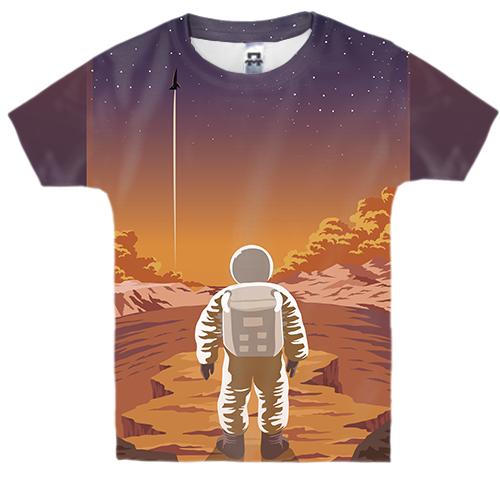 Детская 3D футболка с иллюстрацией космонавта