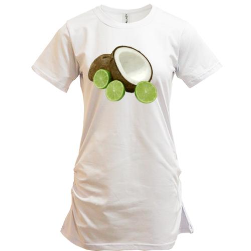Подовжена футболка з кокосом і лаймом